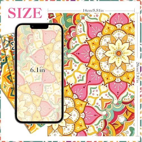 160 Sheets Boho Mandala Scrapbook Paper Set, Journaling Scrapbooking Supplies Craft Decoupage Papers Kit, Ephemera for Junk Journal Bullet Journals Well Posters Room Decor for Card Making Gift