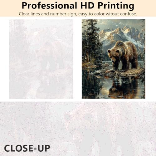 TUMOVO DIY Painting by Numbers for Adults Bear Paint by Number, 16x20 in