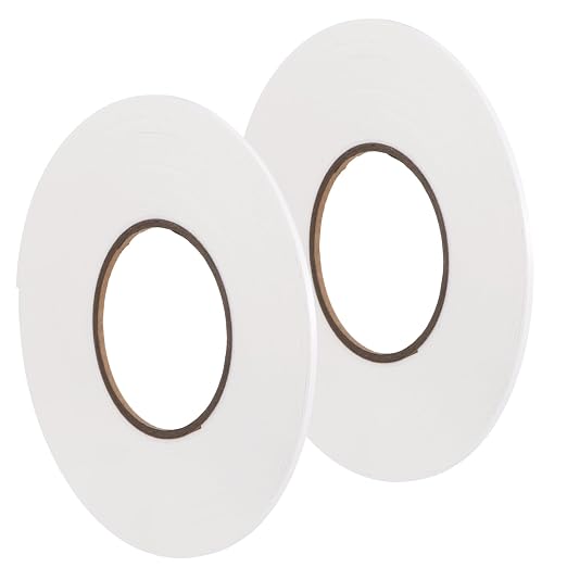 Tatuo 2 Rolls Double Sided Foam Tape for Mounting,1/8 Inch by 33 Feet,White