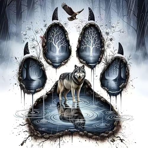 Zythron Wolf Diamond Art Kits for Adults,Diamond Painting Kits for Beginner