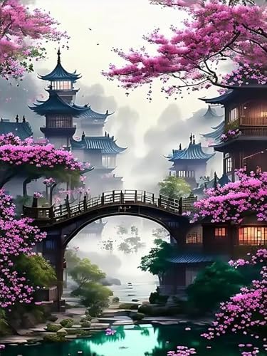 EIBEILI Scenery Paint by Numbers Kit for Adults,DIY Wall Decor