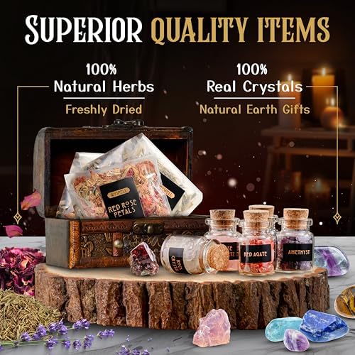 Wyspell Witchcraft Supplies Kit - 54PCS - Altar Spell Set - Witchy Gifts