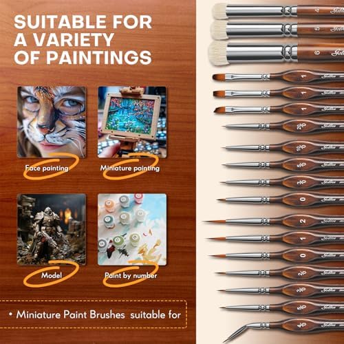 Golden Maple Miniature Paint Brushes Drybrush - Model Paint Brush Set