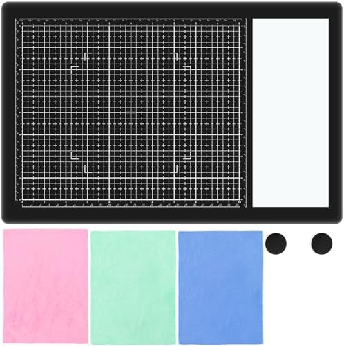 Glass Craft Mat for Crafting Measuring Painting Work Magnetic Cutting Media Mat for Crafts Tempered Glass Crafting Surface for Cutting Stamping Mixed Media Heat Embossing and Hot Glue Projects