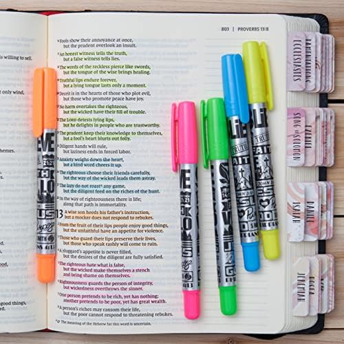 BLIEVE - Aesthetic Highlighters and Gel Pens With Soft Ink and Chisel Tip, Bible Highlighters and Pens No Bleed, Dry Fast Easy to Hold, for Bible Journaling Planner School Supplies (COLORFUL)