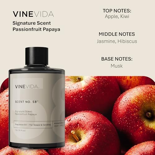 VINEVIDA [16oz] Passionfruit Papaya Fragrance Oil for Candle Making and Soap Making - Premium Candle Scents for Soy Candles