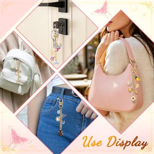Wurosi 30 Pcs Metal Keychain Making Kit, Bag Charm Chains,Gold