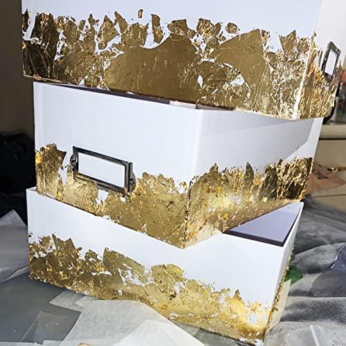 Gold Leaf Sheets, 100 pc 6.3" Gold Foil Paper for Arts Craft, Painting, Gilding, Slime, Nail Design, Furniture Decoration, Resin Jewelry Making
