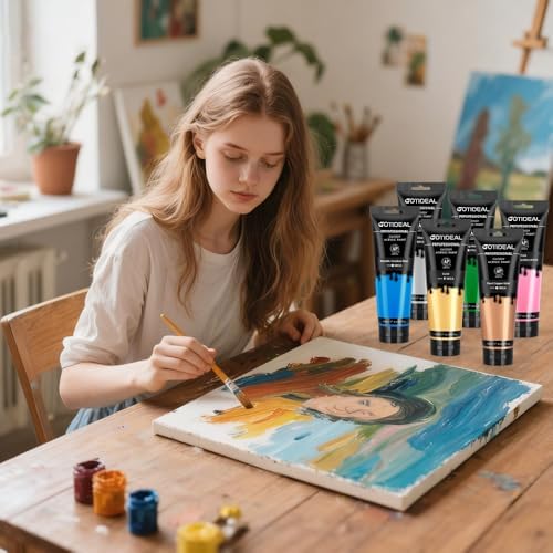 GOTIDEAL Gold Leaf Paint, 8.45oz/250ml, Metallic Gold Acrylic Paint