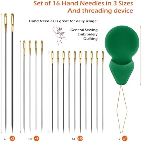12 Color Sewing Thread Kit, Needle and Polyester Threads Small kit, with Needle Threader for Hand & Machine, DIY and Home