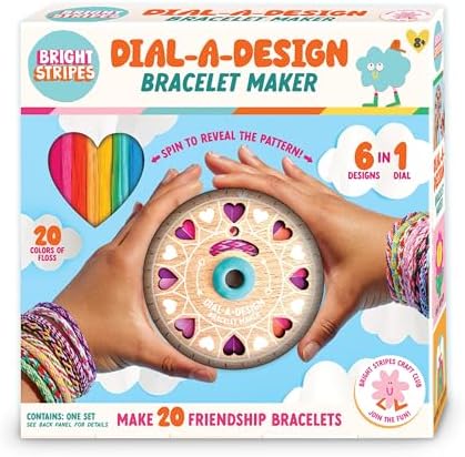 Bright Stripes Dial-A-Design DIY Bracelet Maker Kit with Patterns, Ages 8+