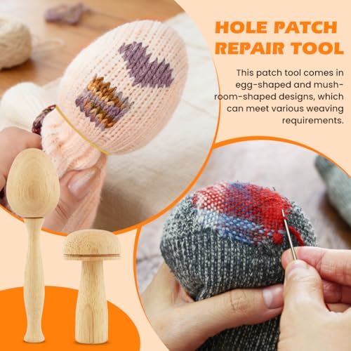 Mini Darning Mushroom Loom Kit, 14 Hooks Weaving Tool