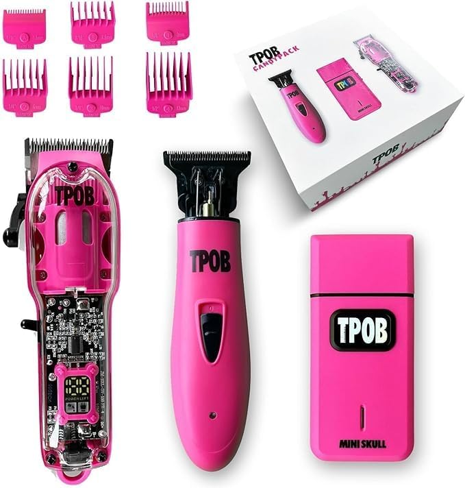 TPOB Slime 2 Barber Hair Clippers Trimmer Shaver Set for Men with Matte case and X Fade Blade (Pin)