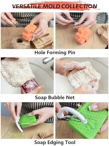 Artcome DIY Soap Making Kit with Rectangular Loaf Mold, Adjustable Wooden Cutter, Funnel Pitchers, Measuring Cups, Silicone Molds & 100 Paper Bags for Adults & Kids Craft - Ideal Gift for Occasions | Including Rectangular Loaf Mold, Adjustable Wooden C...