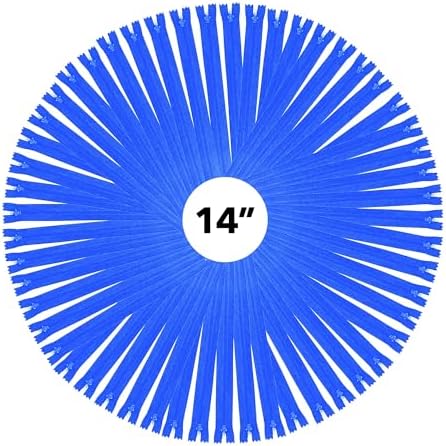 Mandala Crafts 80 PCs Blue Closed-End 14 Inches Nylon Zippers for Sewing