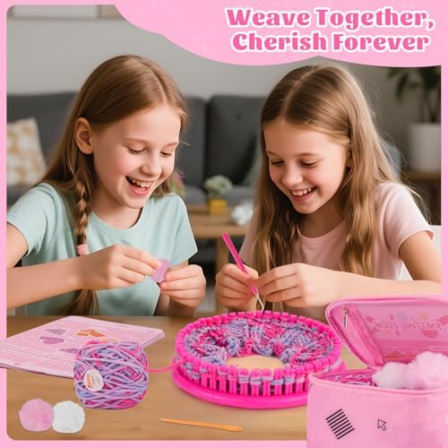 PREBOX Knitting Loom Kit for Kids and Beginners, Hat and Scarf, Rose
