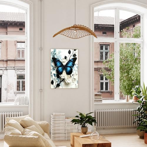 xcemhil Butterfly Paint by Numbers Kit for Adults Beginner, Butterfly Acrylic Paint by Number Kits Suitable for Home Wall Art Decor Gifts 16x20 Inch