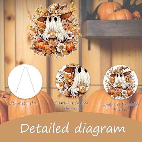 AIBOERL Diamond Art Kits for Adults, Halloween Acrylic Hanging Suncatcher