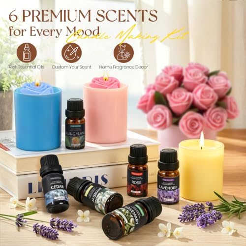 Fanyajoo Candle Making Kit,Candle Making Kit for Adults & Beginners–1200g Soy Wax，Digital Wax Melting Pot, Floral Candle Molds, Gift Boxes,Complete DIY Set，Perfect for Home Crafts & Giftin