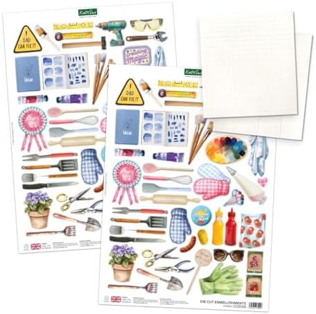 Katy Sue Handy Hobby Aprons Card Making Kit. Contains 8 Shaped Cards, 2 Sheets Die Cut Decoupage, Sticky Foam Pads, Instructions & 8 Envelopes. Apron-Themed Card Making Kits for Adults