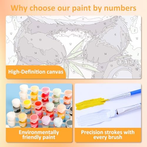 Panda Paint by Numbers Kit for Kids, 8x8 inch