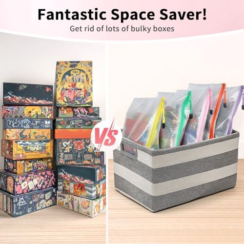 Umriox 12 Pack A4 Reusable Mesh Zipper Bags, Color Coded File Storage Pouch