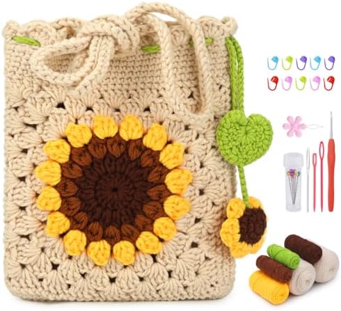 Pnytty Crochet Bag Kit, Crochet Kit for Beginners with Crocheting Tools