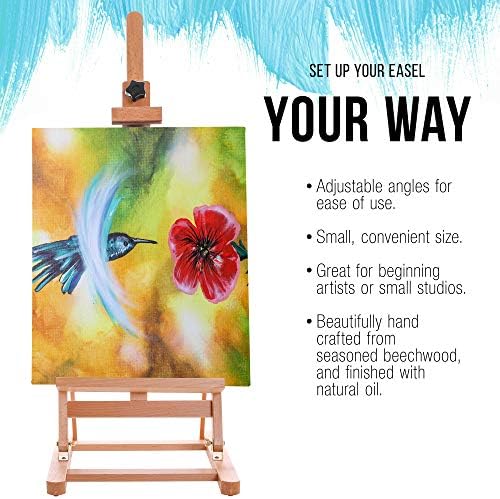 U.S. Art Supply Medium Wooden H-Frame Studio Tabletop Easel