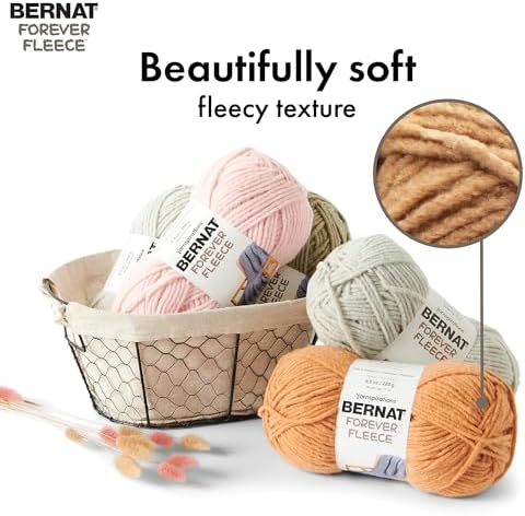 Bernat Forever Fleece Soft Yarn for Crocheting, Ficus, 2-Pack