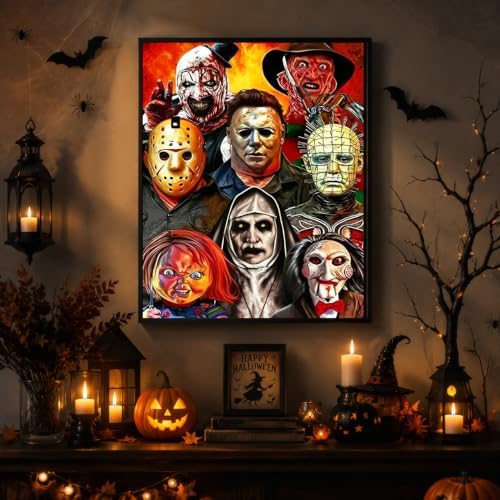 VIGEGU Horror Paint by Numbers Kit for Adults Beginner with Framed
