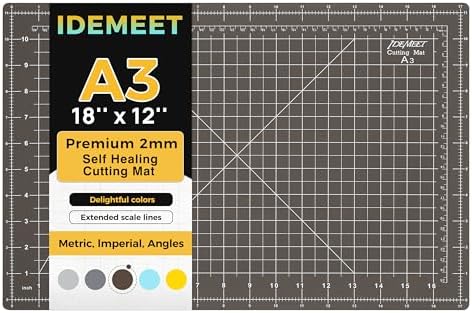 Self Healing Cutting Mat 18" x 12", A3 Double-Sided for Sewing & Quilting | Non-slip, 5-Ply Rotary Cutting Mat for Crafts Cutting Fabric Scrapbooking, and Small Modeling Projects, Espresso Brown