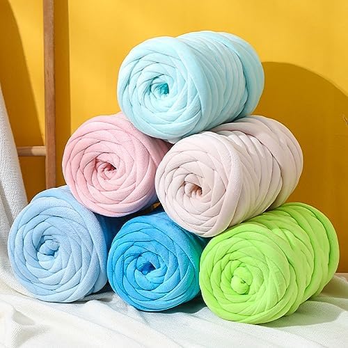 JeogYong Chunky Yarn for Hand Knitting, 0.55lb/10 Yards Arm Knitting Bulky Giant Tubular Yarn for Bags, Baskets, Pillows, Pet Nests, DIY Crafts (Beige)