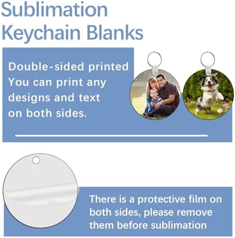 240Pcs Sublimation Keychain Blanks Double Sides 80 MDF Sublimation Keychains Blank with 160 Rings and Clips
