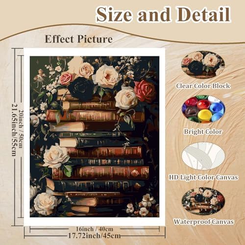 Paint by Numbers Kit for Adults Books, Paint by Number for Adults 16x20 in