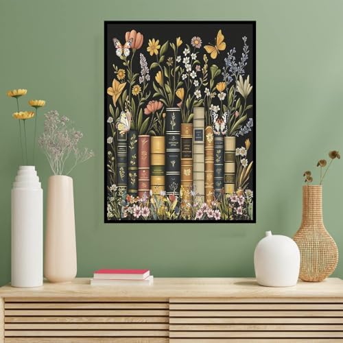 Benjenes 3PCS Book Flowers Diamond Art Kits for Adults Diamond Painting
