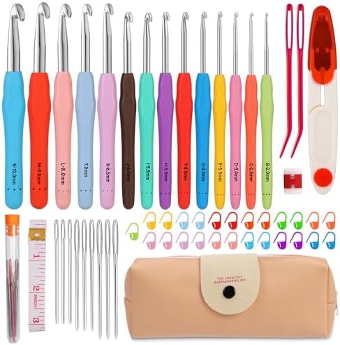 Mayboos 14 Sizes Crochet Hook Set, Large Crochet Hooks Yarn Needle Kits