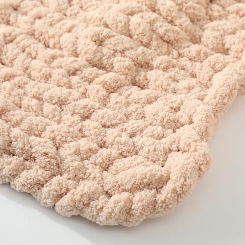 Chunky Yarn for Hand Knitting, No7 Thick Yarn, 250Grams 32Yards, Pack of 4, Perfect for Knitters and Crafters (Milk Tea Color)
