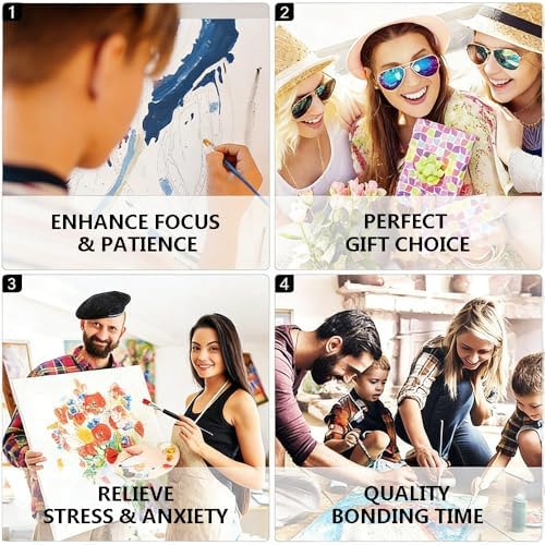 TUMOVO White Tail Buck Deer Paint by Numbers Kit for Adults & Kids, DIY Easy Oil Painting for Home Wall Decor, 16x20 Inch, Acrylic
