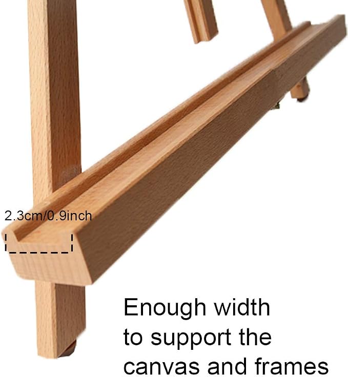 conda 27 inch A-Frame Easel, Adjustable Beechwood Tripod Display Stand, Holds Up to 23" Canvas, Portable Table Desktop Painting Picture Holder