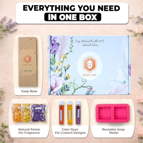 Honey Oak DIY Soap Making Kit Gift Set for Adults & Kids