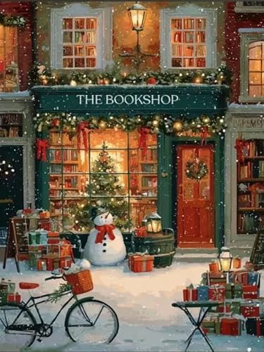 XUCNWL Christmas Diamond Art Kits for Adults,Bookstore Diamond Painting