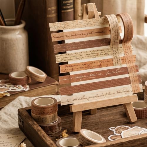 8 Rolls Arts Adhesive Tapes, Vintage Washi Tape Set
