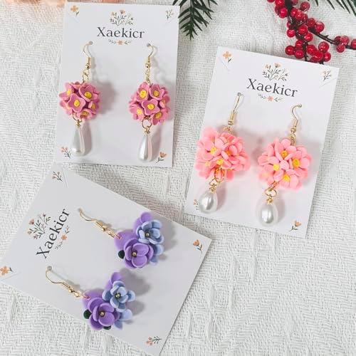 Xaekicr 4PCS Polymer Clay Molds for Flower Earrings – Silicone Clay Cutters for DIY Floral Jewelry Making, Clay Tools for Polymer Clay Earring Craft