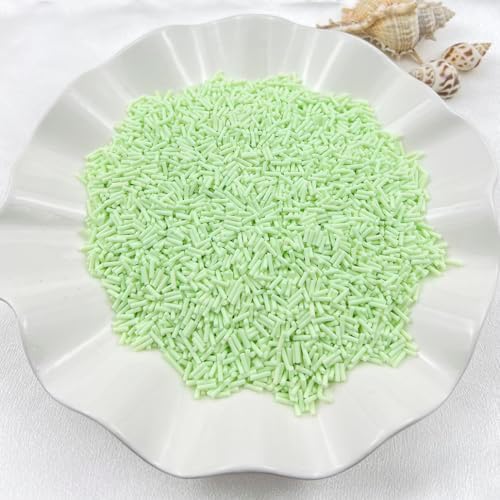 150g Fake Sprinkles Resin Sprinkles Clay Sprinkles Fake Candy Sprinkles Polymer Sprinkles Polymer Clay Slices for Resin Nail Slime Scrapbook DIY Art Crafts Making(238-light Green)