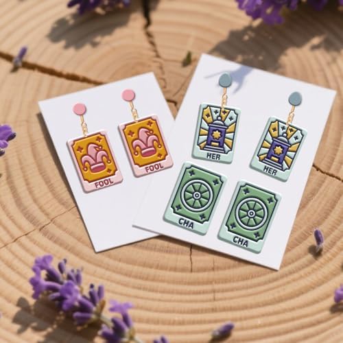 11Pcs Tarot Card Polymer Clay Cutters Divination Clay Earrings Cutters Polymer Jewelry Cutter for Earrings Making Birthday Party DIY Supplies