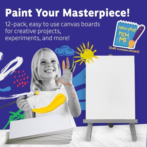Artlicious Canvases for Painting - Pack of 24, 8 x 10 Inch Blank White Canvas Boards - 100% Cotton Art Panels for Oil, Acrylic & Watercolor Paint