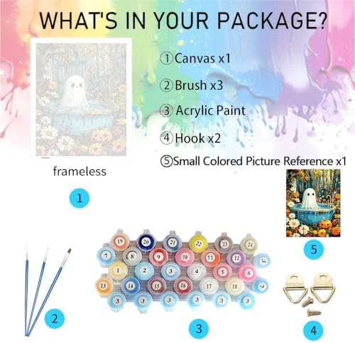 bleihum Halloween Paint by Numbers Kit for Adults Ghost 16x20inch