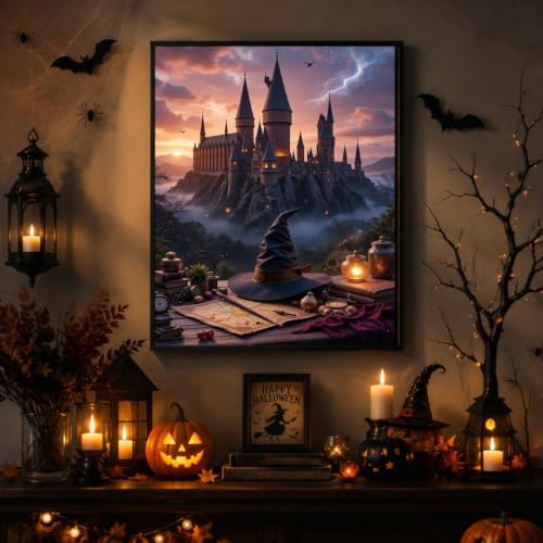 Castle Paint by Numbers Kit for Adults Beginner with Framed 10x12 Inch