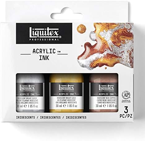 Liquitex Professional Acrylic Ink, 1-oz (30ml), Iridescent Set, Set of 3