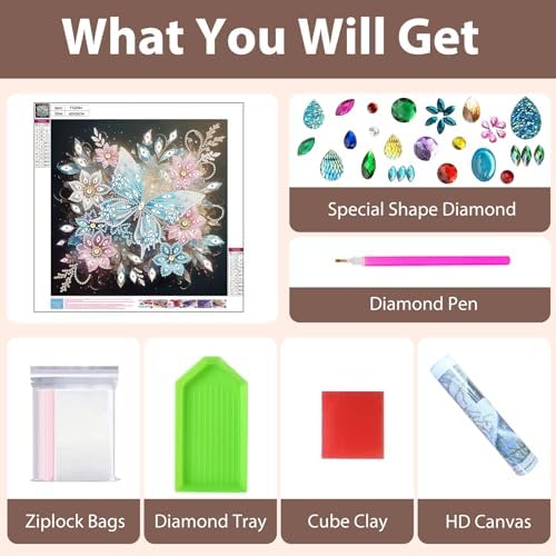 Butterfly Diamond Art Kits for Adults Special Shape Diamond Painting
